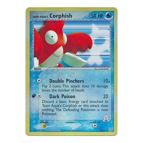 Team Aqua's Corphish 26/95 EX Team Magma vs Team Aqua Reverse Holo Uncommon Pokemon Card NEAR MINT TCG