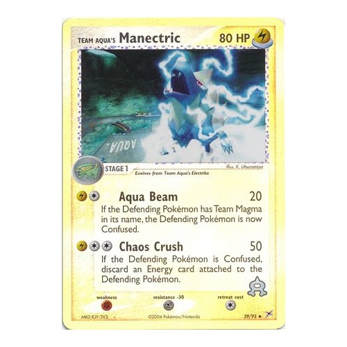 Team Aqua's Manectric 29/95 EX Team Magma vs Team Aqua Reverse Holo Uncommon Pokemon Card NEAR MINT TCG
