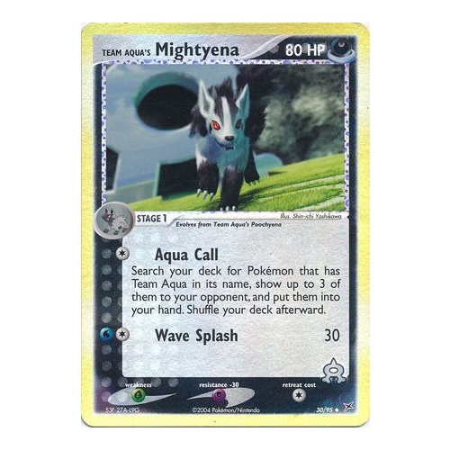 Team Aqua's Mightyena 30/95 EX Team Magma vs Team Aqua Reverse Holo Uncommon Pokemon Card NEAR MINT TCG