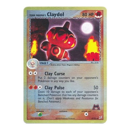 Team Magma's Claydol 33/95 EX Team Magma vs Team Aqua Reverse Holo Uncommon Pokemon Card NEAR MINT TCG