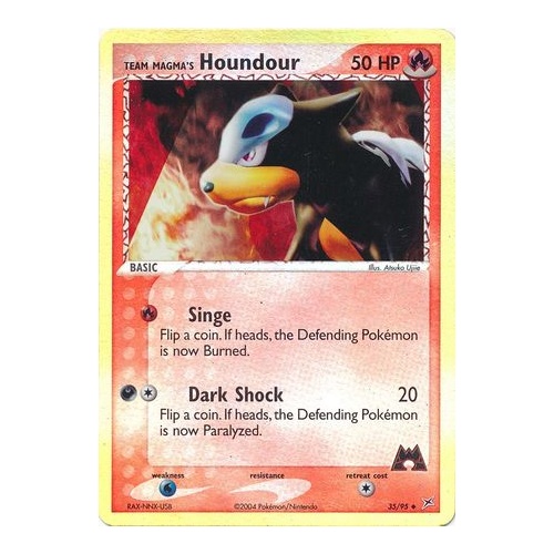 Team Magma's Houndour 35/95 EX Team Magma vs Team Aqua Reverse Holo Uncommon Pokemon Card NEAR MINT TCG