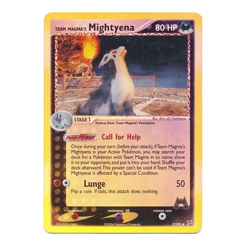 Team Magma's Mightyena 37/95 EX Team Magma vs Team Aqua Reverse Holo Uncommon Pokemon Card NEAR MINT TCG