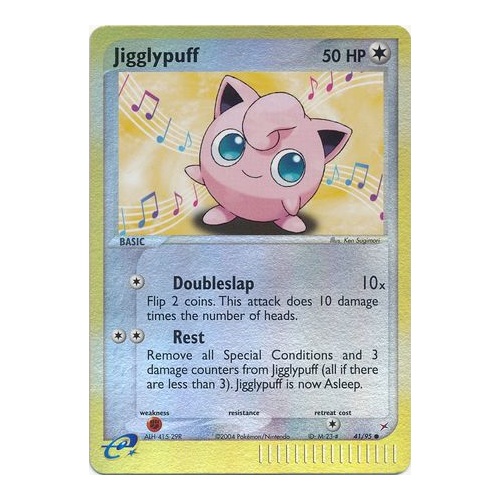 Jigglypuff 41/95 EX Team Magma vs Team Aqua Reverse Holo Common Pokemon Card NEAR MINT TCG