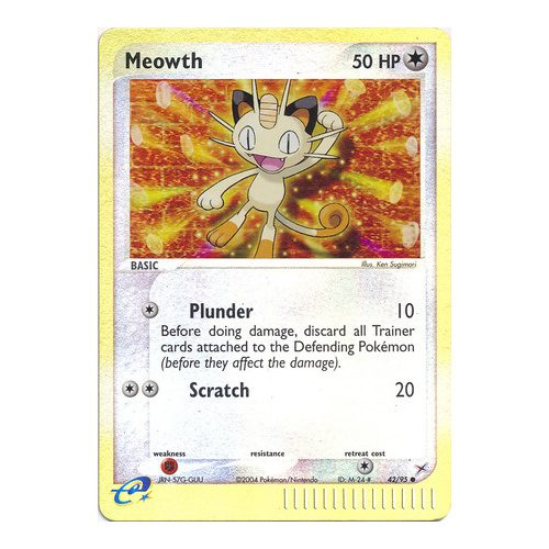 Meowth 42/95 EX Team Magma vs Team Aqua Reverse Holo Common Pokemon Card NEAR MINT TCG