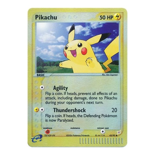 Pikachu 43/95 EX Team Magma vs Team Aqua Reverse Holo Common Pokemon Card NEAR MINT TCG
