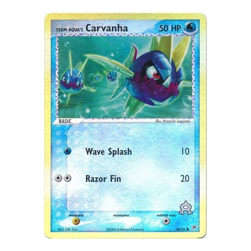 Team Aqua's Carvanha 48/95 EX Team Magma vs Team AquaReverse Holo  Common Pokemon Card NEAR MINT TCG