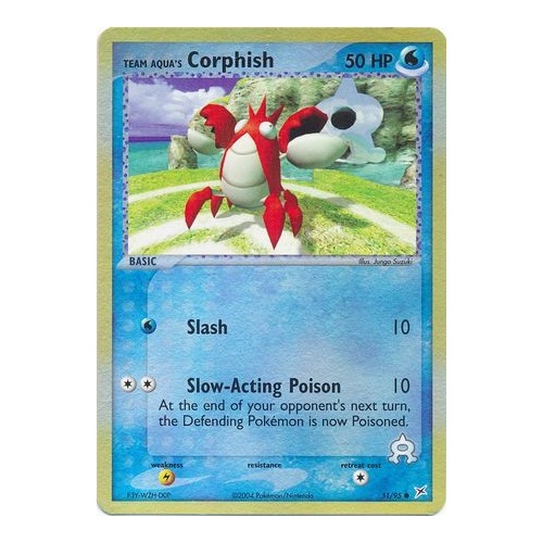 Team Aqua's Corphish 51/95 EX Team Magma vs Team Aqua Reverse Holo Common Pokemon Card NEAR MINT TCG