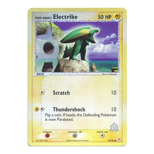 Team Aqua's Electrike 52/95 EX Team Magma vs Team Aqua Reverse Holo Common Pokemon Card NEAR MINT TCG