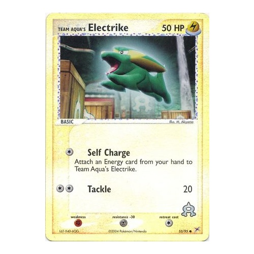 Team Aqua's Electrike 53/95 EX Team Magma vs Team Aqua Reverse Holo Common Pokemon Card NEAR MINT TCG