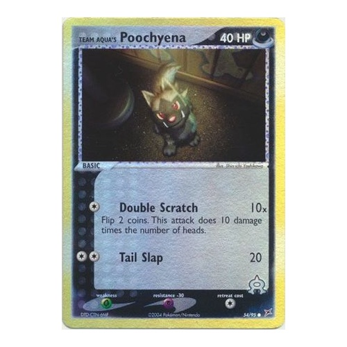 Team Aqua's Poochyena 54/95 EX Team Magma vs Team Aqua Reverse Holo Common Pokemon Card NEAR MINT TCG