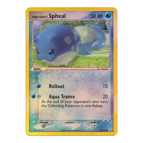 Team Aqua's Spheal 57/95 EX Team Magma vs Team Aqua Reverse Holo Common Pokemon Card NEAR MINT TCG