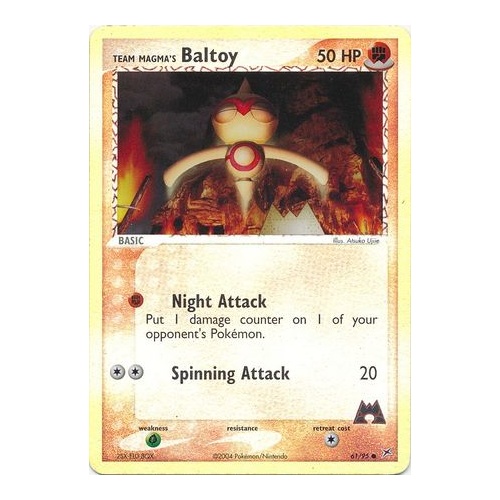 Team Magma's Baltoy 61/95 EX Team Magma vs Team Aqua Reverse Holo Common Pokemon Card NEAR MINT TCG