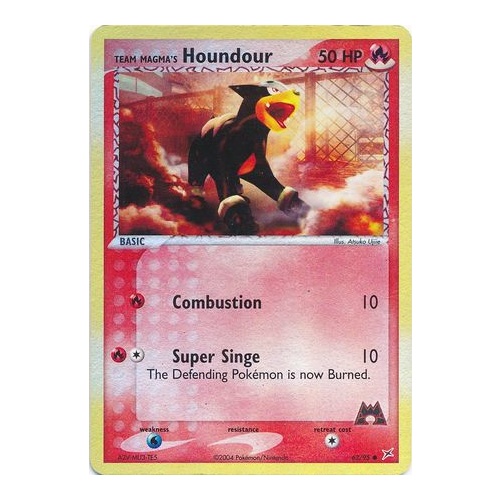 Team Magma's Houndour 62/95 EX Team Magma vs Team Aqua Reverse Holo Common Pokemon Card NEAR MINT TCG