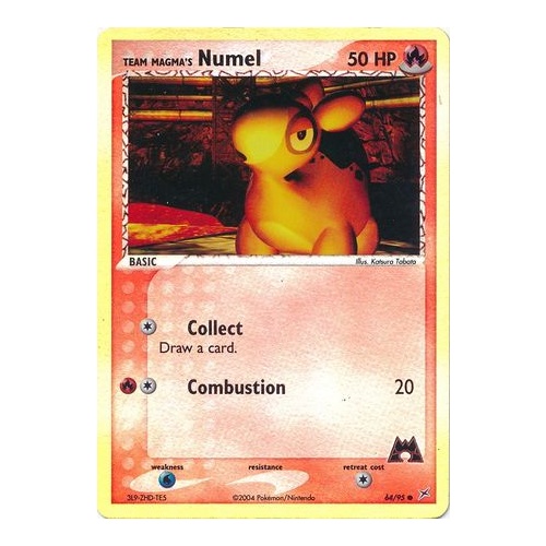 Team Magma's Numel 64/95 EX Team Magma vs Team Aqua Reverse Holo Common Pokemon Card NEAR MINT TCG