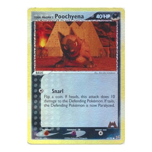 Team Magma's Poochyena 65/95 EX Team Magma vs Team Aqua Reverse Holo Common Pokemon Card NEAR MINT TCG