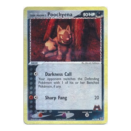 Team Magma's Poochyena 66/95 EX Team Magma vs Team Aqua Reverse Holo Common Pokemon Card NEAR MINT TCG