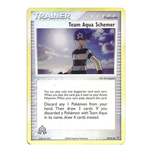 Team Aqua Schemer 69/95 EX Team Magma vs Team Aqua Reverse Holo Uncommon Trainer Pokemon Card NEAR MINT TCG