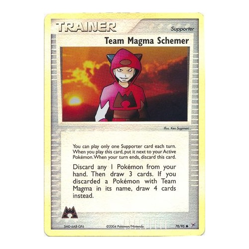 Team Magma Schemer 70/95 EX Team Magma vs Team Aqua Reverse Holo Uncommon Trainer Pokemon Card NEAR MINT TCG