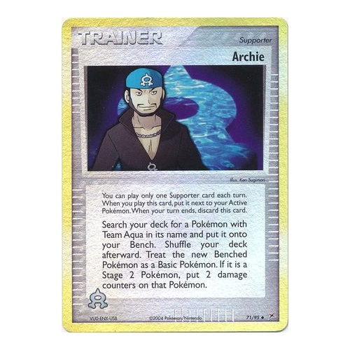Archie 71/95 EX Team Magma vs Team Aqua Reverse Holo Uncommon Trainer Pokemon Card NEAR MINT TCG