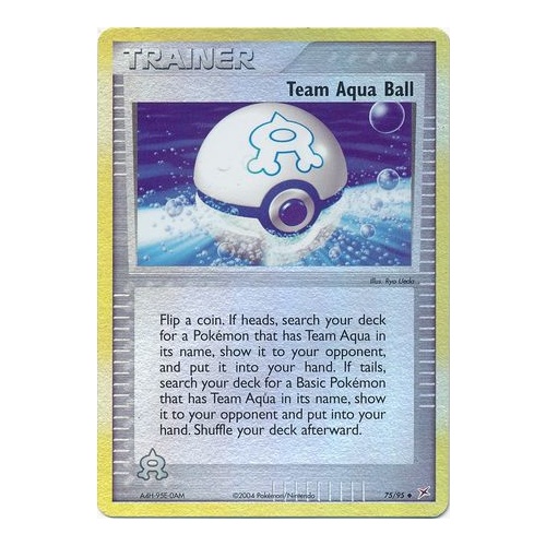 Team Aqua Ball 75/95 EX Team Magma vs Team Aqua Reverse Holo Uncommon Trainer Pokemon Card NEAR MINT TCG