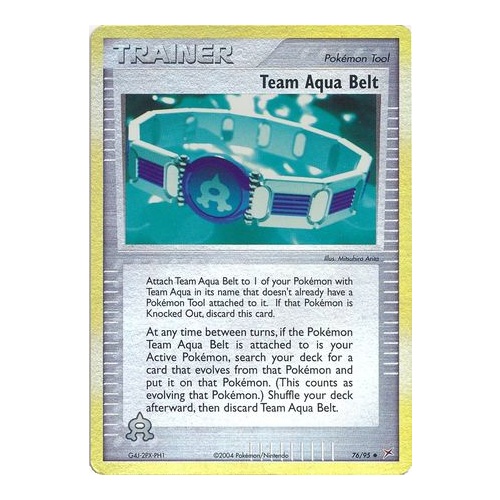 Team Aqua Belt 76/95 EX Team Magma vs Team Aqua Reverse Holo Uncommon Trainer Pokemon Card NEAR MINT TCG
