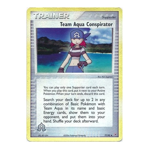 Team Aqua Conspirator 77/95 EX Team Magma vs Team Aqua Reverse Holo Uncommon Trainer Pokemon Card NEAR MINT TCG