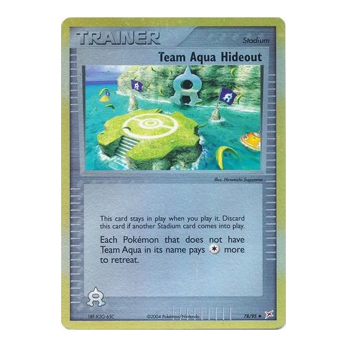 Team Aqua Hideout 78/95 EX Team Magma vs Team Aqua Reverse Holo Uncommon Trainer Pokemon Card NEAR MINT TCG