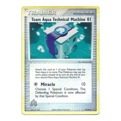 Team Aqua Technical Machine 01 79/95  EX Team Magma vs Team Aqua Reverse Holo Uncommon Trainer Pokemon Card NEAR MINT TCG