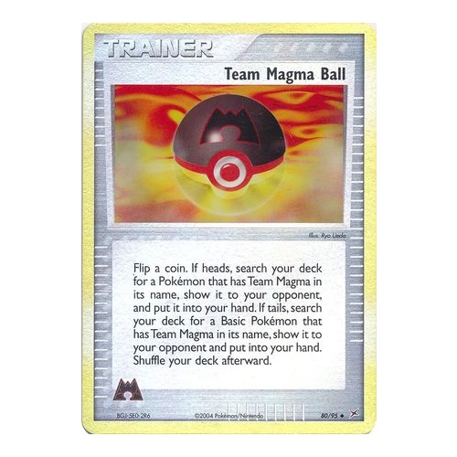 Team Magma Ball 80/95 EX Team Magma vs Team Aqua Reverse Holo Uncommon Trainer Pokemon Card NEAR MINT TCG