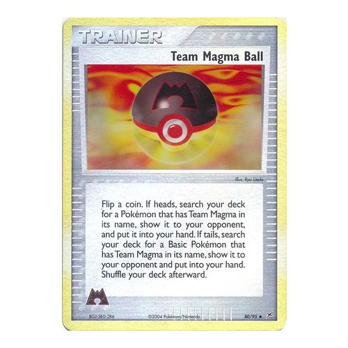 Team Magma Ball 80/95 EX Team Magma vs Team Aqua Reverse Holo Uncommon Trainer Pokemon Card NEAR MINT TCG