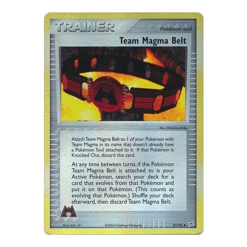 Team Magma Belt 81/95 EX Team Magma vs Team Aqua Reverse Holo Uncommon Trainer Pokemon Card NEAR MINT TCG