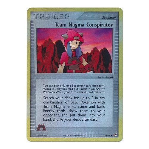 Team Magma Conspirator 82/95 EX Team Magma vs Team Aqua Reverse Holo Uncommon Trainer Pokemon Card NEAR MINT TCG