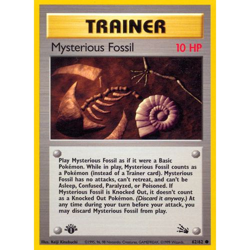 Mysterious Fossil 62/62 Fossil Pokemon Card