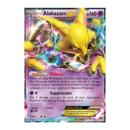 Alakazam EX 25/124 XY Fates Collide Holo Ultra Rare Pokemon Card NEAR MINT TCG