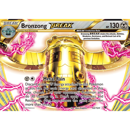 Bronzong Break 62/124 XY Fates Collide Holo Ultra Rare Pokemon Card NEAR MINT TCG