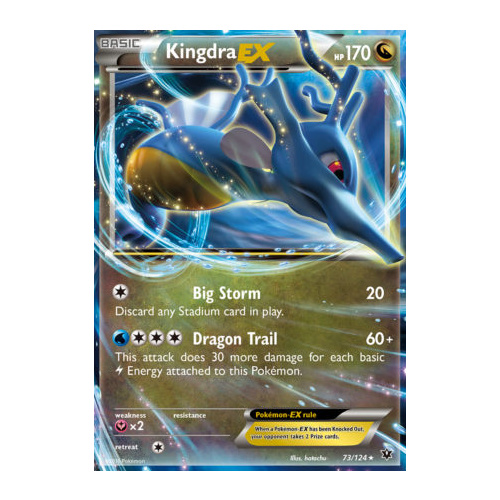 Kingdra EX 73/124 XY Fates Collide Holo Ultra Rare Pokemon Card NEAR MINT TCG