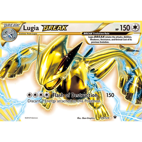 Lugia Break 79/124 XY Fates Collide Holo Ultra Rare Pokemon Card NEAR
