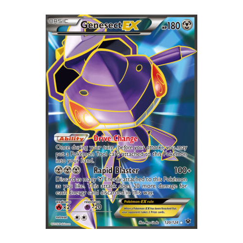 GENESECT EX Pokemon XY Fates Collide Ultra Rare Full Art TCG Card NEVER  PLAYED