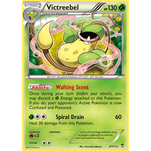 Victreebel 3/111 XY Furious Fists Holo Rare Pokemon Card NEAR MINT TCG