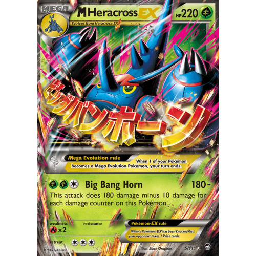 Mega Heracross EX 5/111 XY Furious Fists Holo Ultra Rare Pokemon Card NEAR MINT TCG