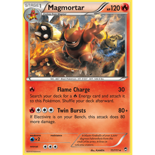 Magmortar 11/111 XY Furious Fists Rare Pokemon Card NEAR MINT TCG