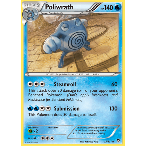 Poliwrath 17/111 XY Furious Fists Holo Rare Pokemon Card NEAR MINT TCG