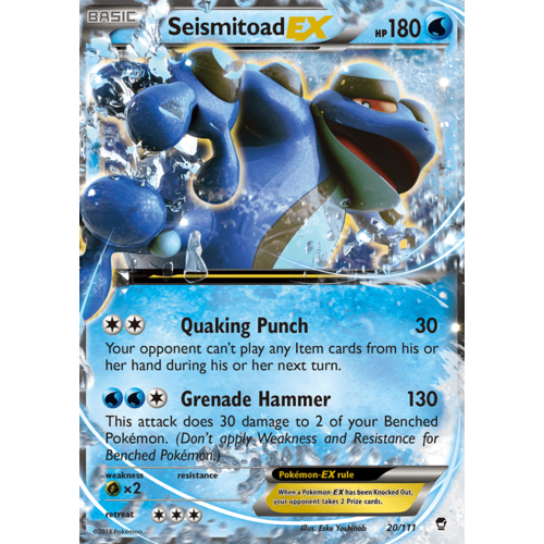 Seismitoad EX 20/111 XY Furious Fists Holo Ultra Rare Pokemon Card NEAR MINT TCG