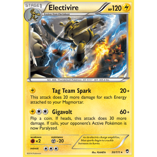 Electivire 30/111 XY Furious Fists Rare Pokemon Card NEAR MINT TCG