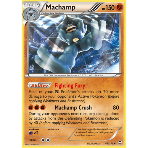 Machamp 46/111 XY Furious Fists Holo Rare Pokemon Card NEAR MINT TCG
