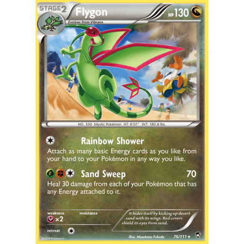 Flygon 76/111 XY Furious Fists Holo Rare Pokemon Card NEAR MINT TCG