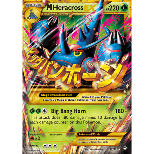 Mega Heracross 112/111 XY Furious Fists Holo Secret Rare Full Art Pokemon Card NEAR MINT TCG
