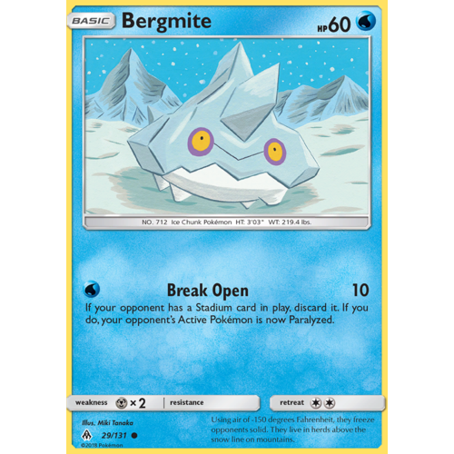 29//131 Reverse Holo Pokemon SM Forbidden light Card Bergmite