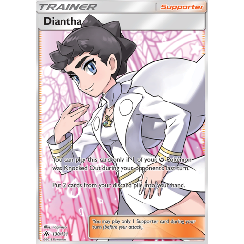 Diantha 130/131 SM Forbidden Light Holo Full Art Ultra Rare Pokemon Card NEAR MINT TCG