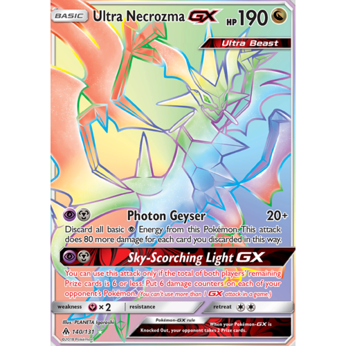 Ultra Necrozma GX 140/131 SM Forbidden Light Holo Full Art Hyper Rare Pokemon Card NEAR MINT TCG